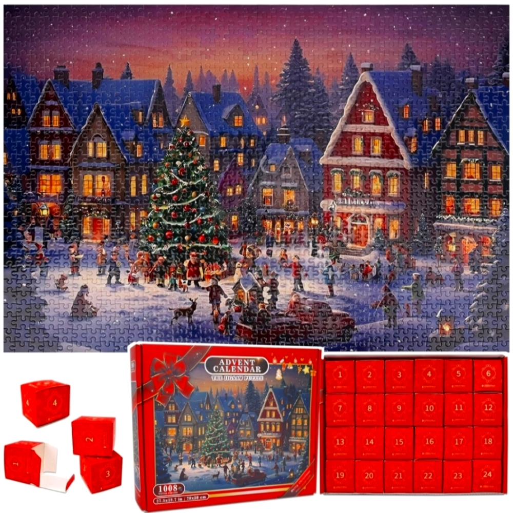 Christmas Village Puzzle Advent Calendar - Picture 1 of 4